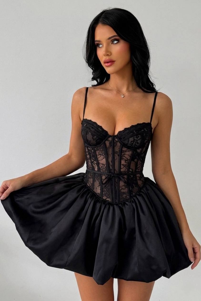 Beauty Taffeta and Lace Fabric Lined Bolero and Dress Set