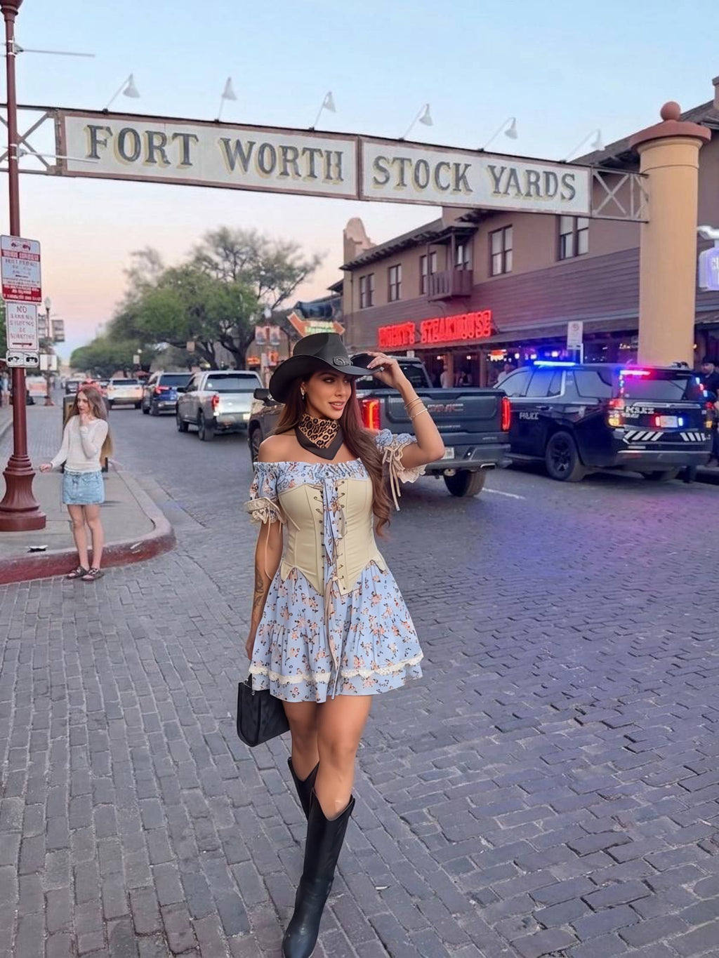 Camilla Scuba Fabric Corset & Micro Fabric Dress Set