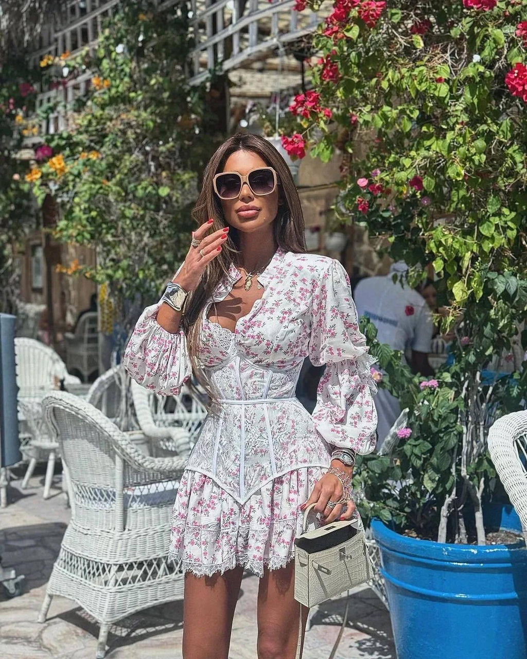 Kendra Dress with Lace Corset Detail