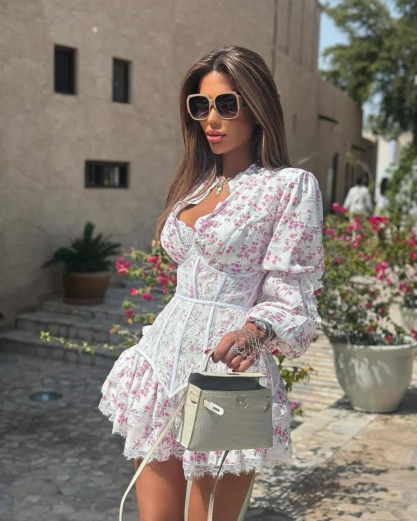 Kendra Dress with Lace Corset Detail